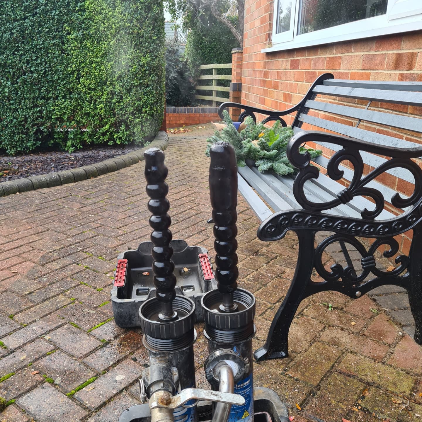 Bathroom fixtures finished and wiped down
